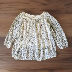 Gusy Italy Silk Floral Peasant Blouse Cottagecore Boho Romantic Fairy Top Size M